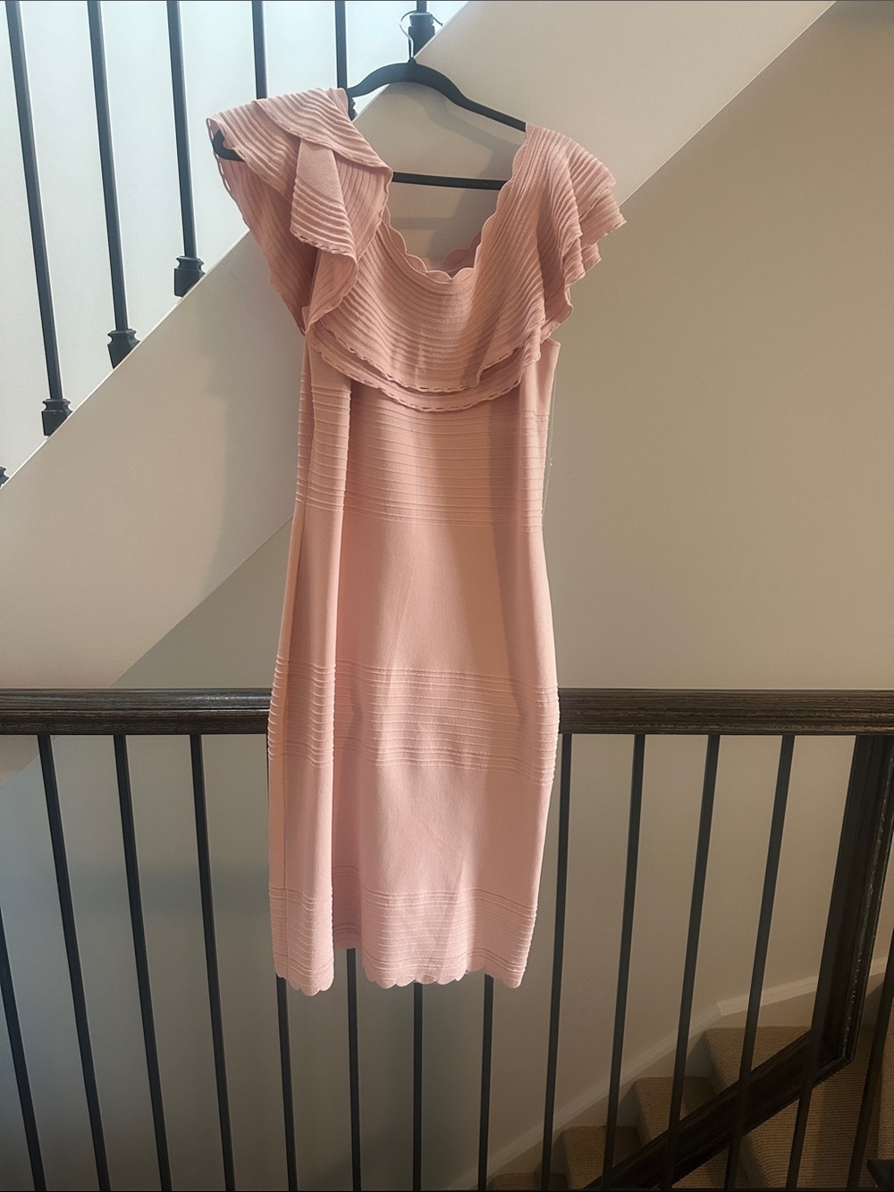 Women’s Pink Ruffle Sheath Dress